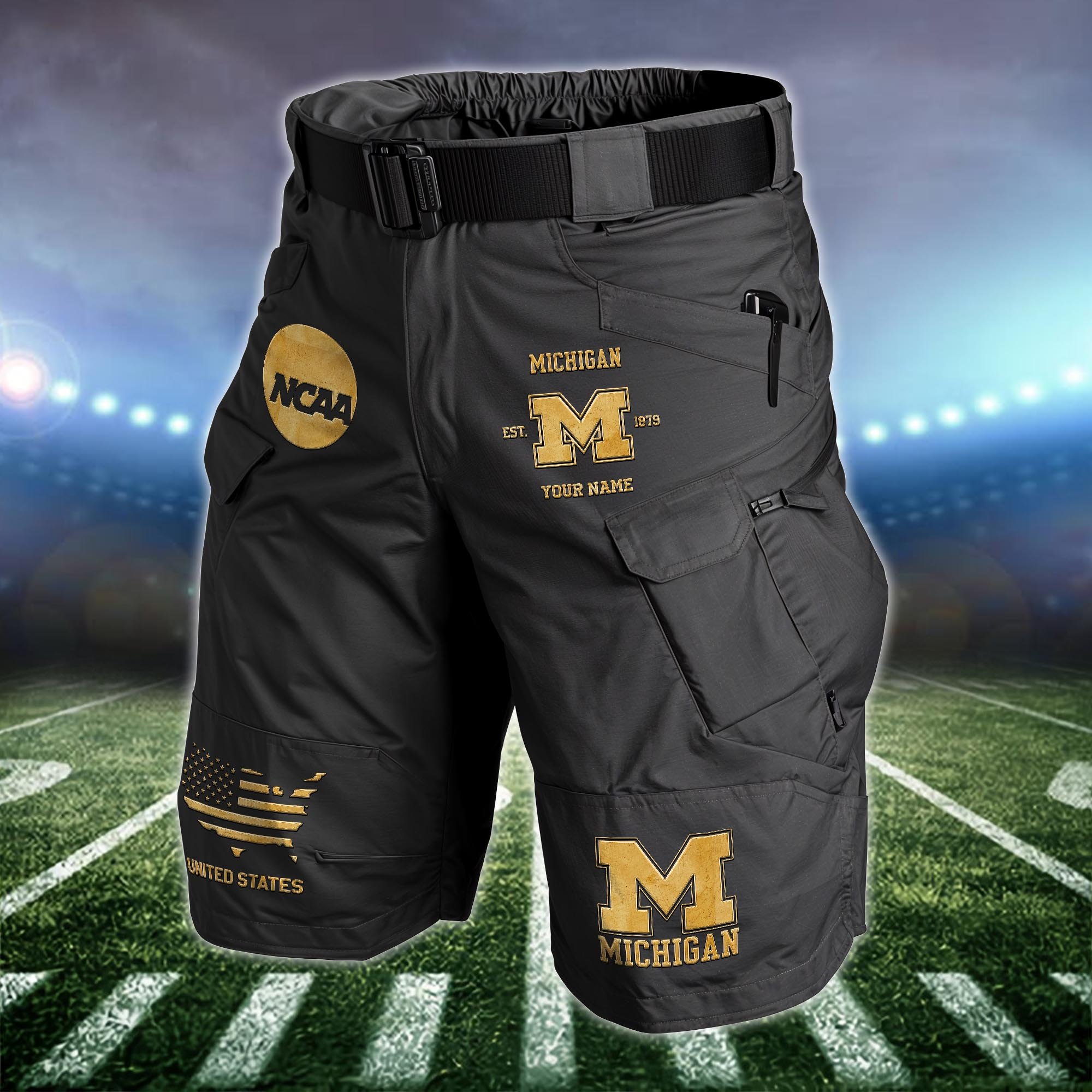 Michigan Wolverines 2D Summer Men Cargo Short Custom Your Name, Football Team Short, Football Lovers Gifts ETRG-59819